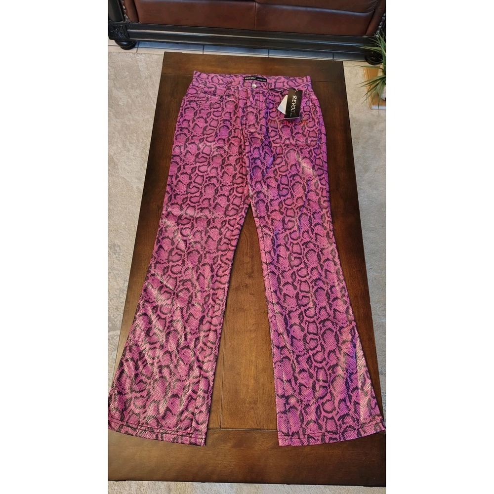 Revolt Jeans Faux Pink Snake Skin Size 9